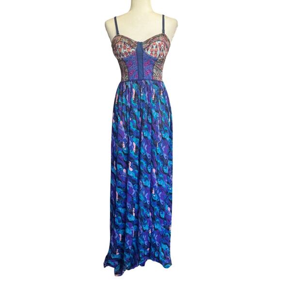 Maaji Longchamp Legacy Tropical Watercolor Long Maxi Swim Coverup Dress Small - Picture 2 of 5